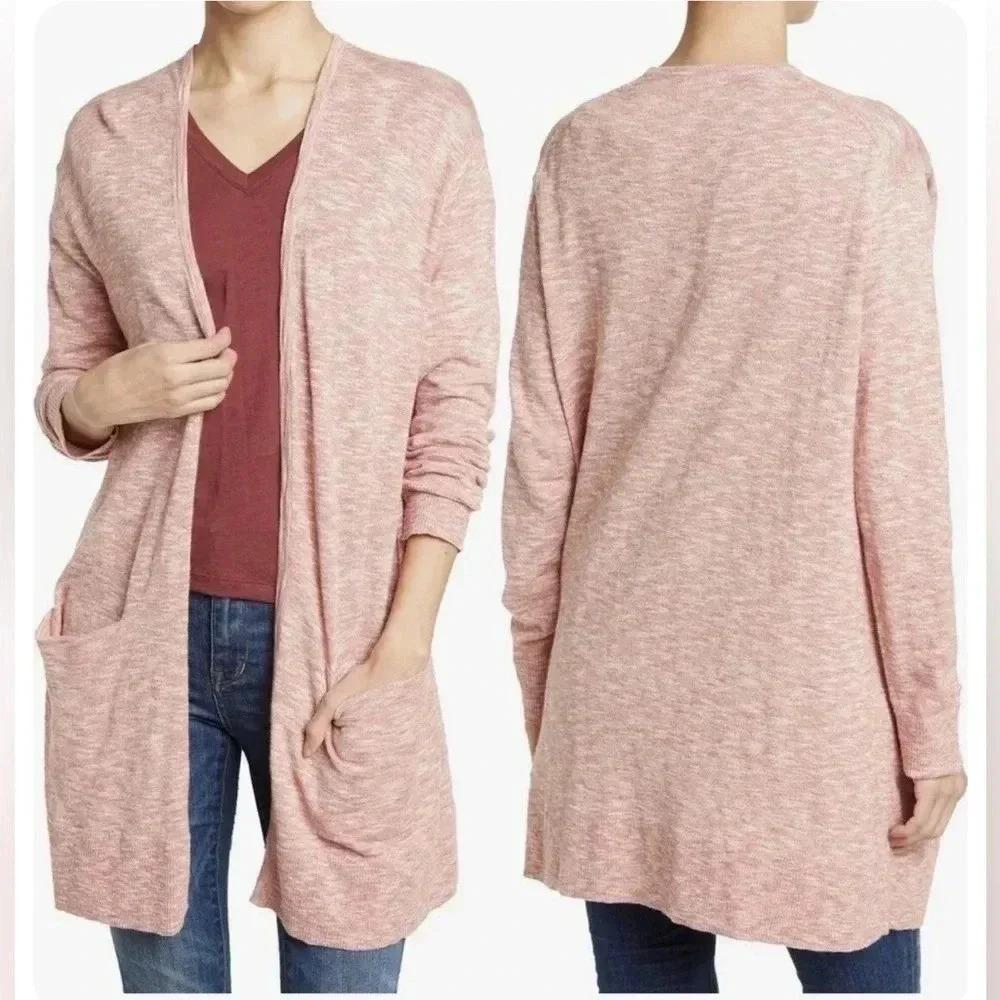 Madewell Summer Ryder Cardigan Sweater Marled Rose Size Small